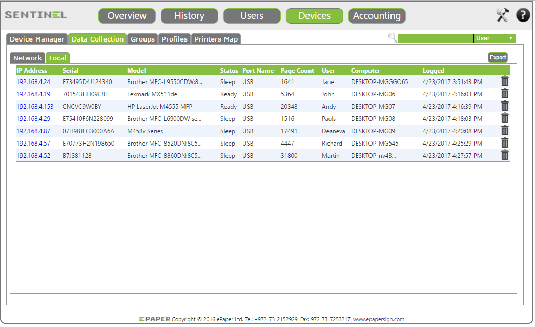 Automatic Print Counters Collection Software